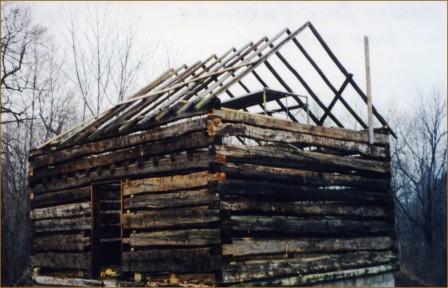 Walls on the Messer Log Barn